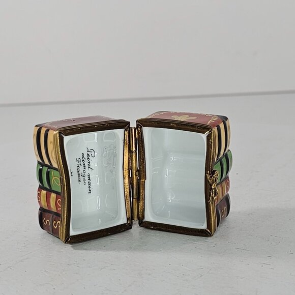 Limoges Multicolor Book Stack Trinket Box - Picture 8 of 8